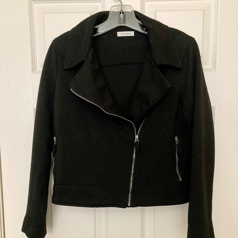 Max Studio Knit Moto Jacket